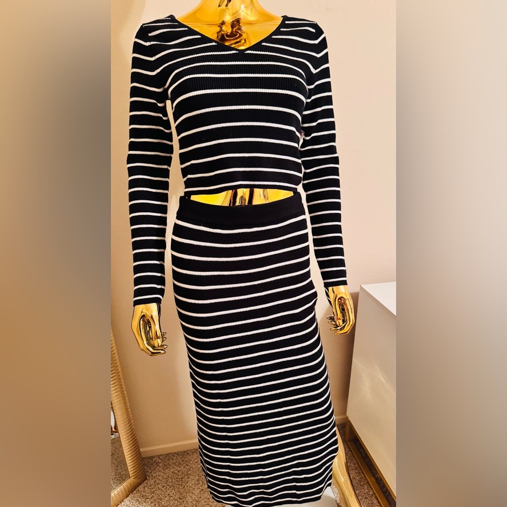 Freshman 1996 Striped Sweater Knit 2Pc Set, Fall, Winter, Size M, NWT